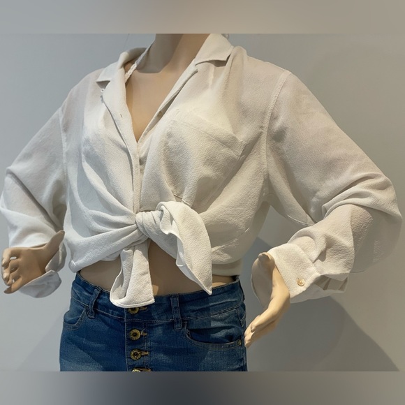 Wilfred Tops - ARITZIA - Wilfred Relaxed white Button-up long sleeve Size Medium